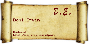 Dobi Ervin névjegykártya